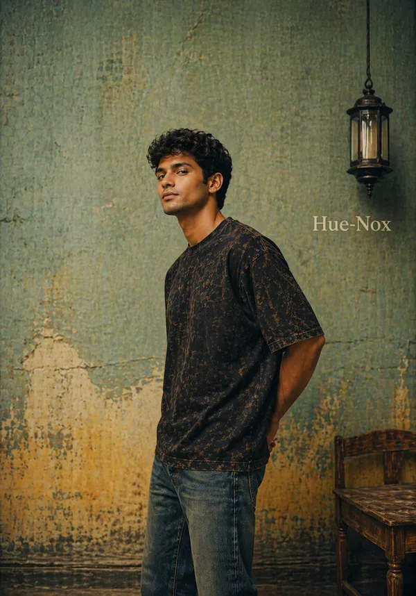 Hue_Nox_Men's_Black_Plain_Oversized_Acid_Washed_T-Shirt