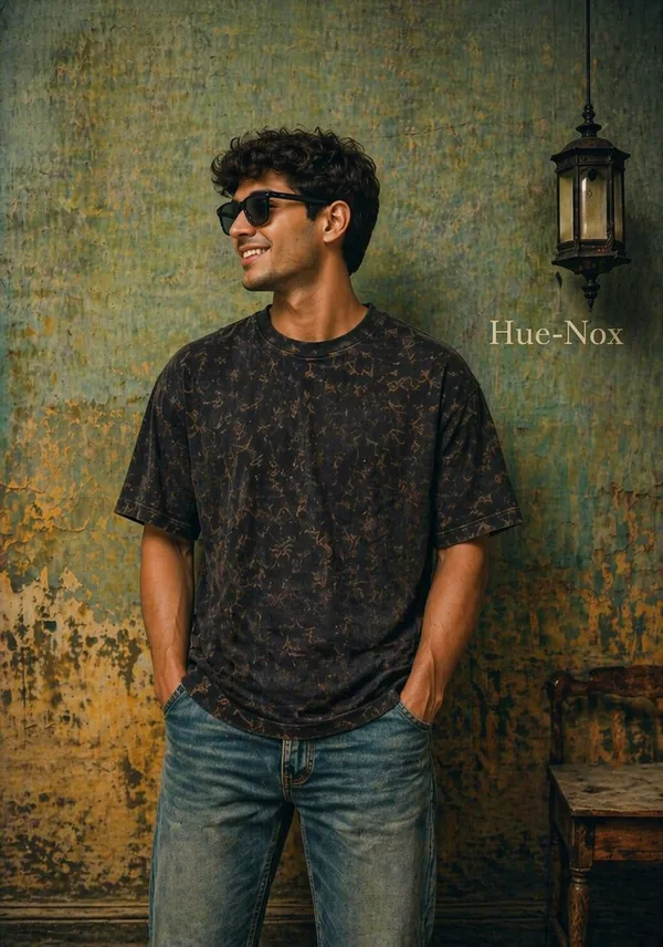 Hue_Nox_Men's_Black_Plain_Oversized_Acid_Washed_T-Shirt
