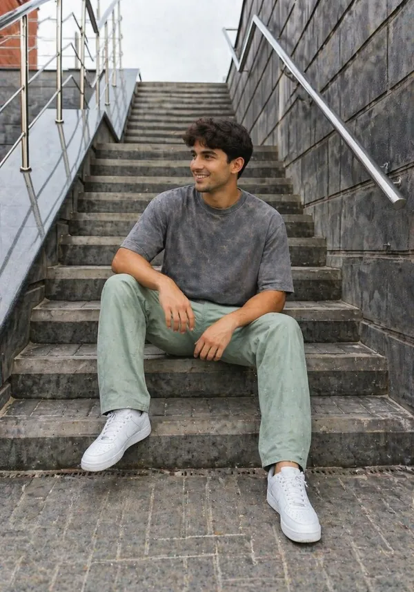 Hue_Nox_Men's_Grey_Plain_Oversized_Acid_Washed_T-Shirt