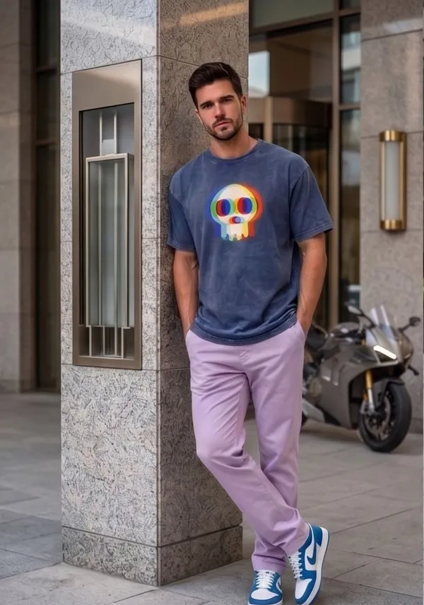 Hue_Nox_Men's_Navy_Skull_Glitch_Graphic_Oversized_Acid_Washed_T-Shirt