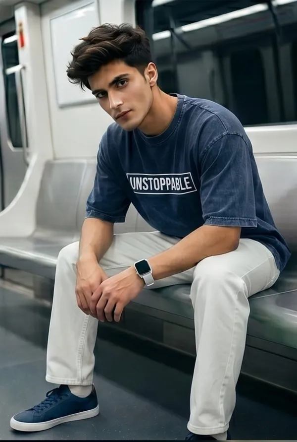 Hue_Nox_Men's_Navy_Unstoppable_Graphic_Oversized_Acid_Washed_T-Shirt