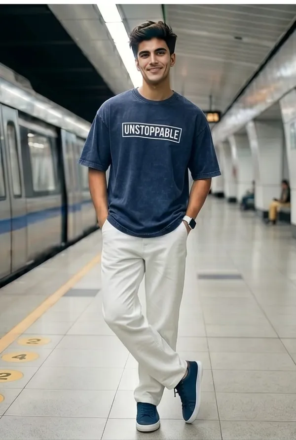 Hue_Nox_Men's_Navy_Unstoppable_Graphic_Oversized_Acid_Washed_T-Shirt