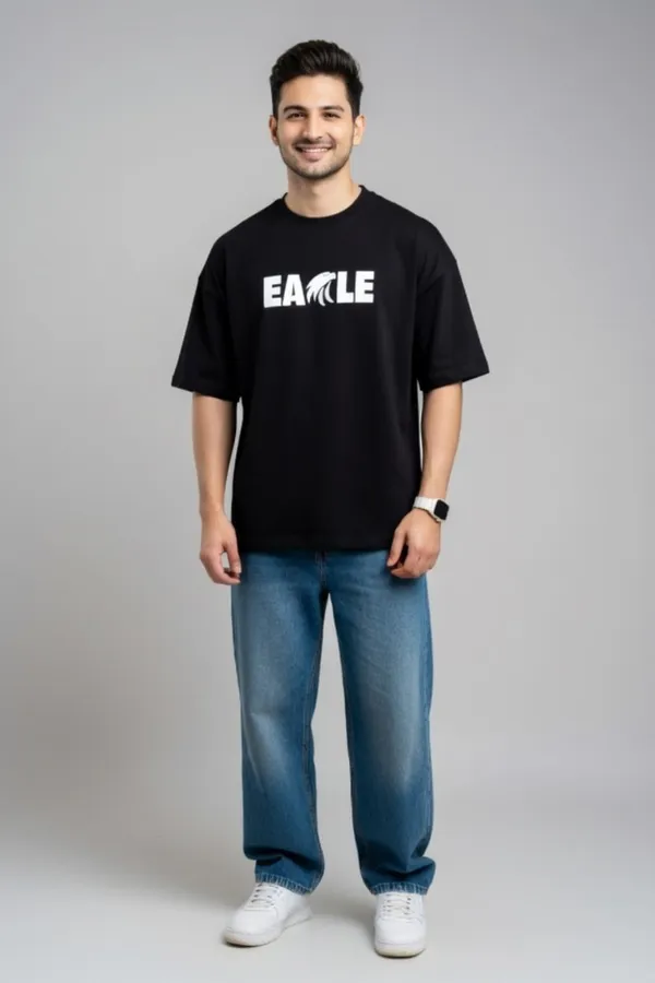 Hue_Nox_Men's_Black_Eagle_Graphic_Oversized_T-Shirt