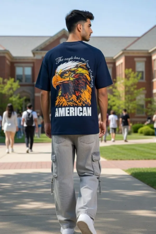Hue_Nox_Men's_Navy_Eagle_Graphic_Oversized_T-Shirt