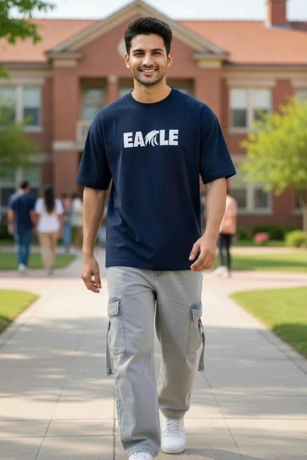 Hue_Nox_Men's_Navy_Eagle_Graphic_Oversized_T-Shirt