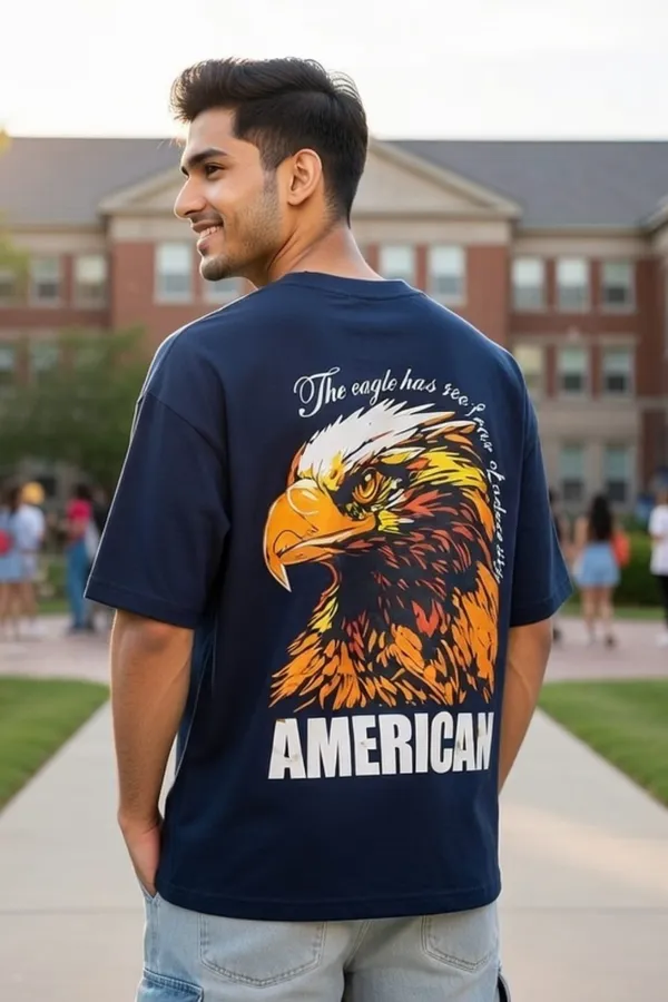 Hue_Nox_Men's_Navy_Eagle_Graphic_Oversized_T-Shirt