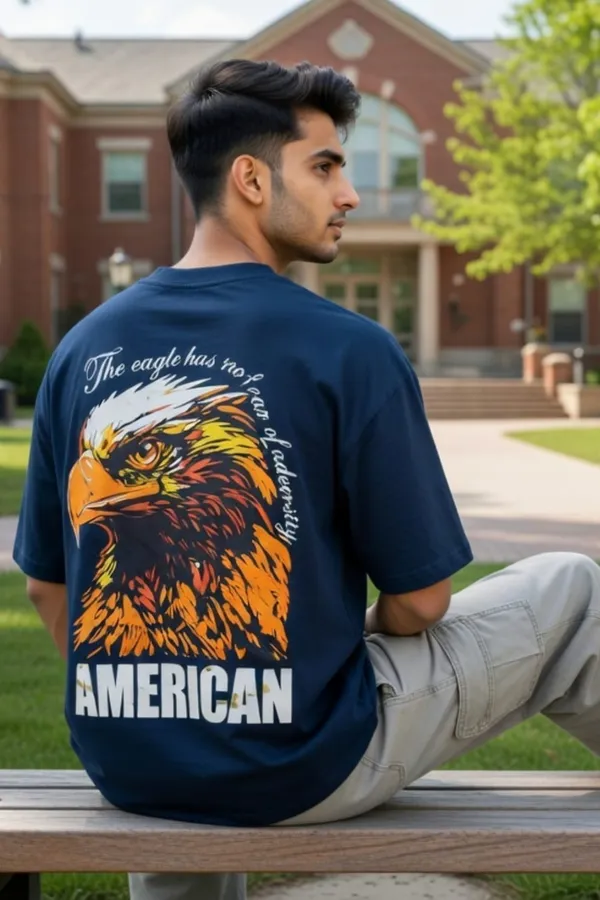 Hue_Nox_Men's_Navy_Eagle_Graphic_Oversized_T-Shirt