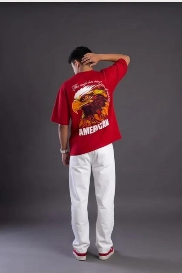 Hue_Nox_Men's_Red_Eagle_Graphic_Oversized_T-Shirt