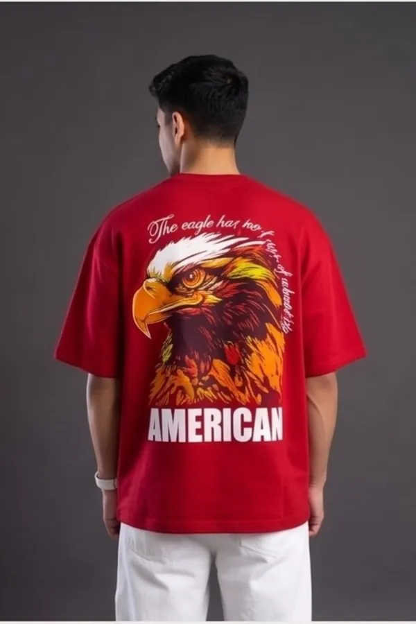 Hue_Nox_Men's_Red_Eagle_Graphic_Oversized_T-Shirt