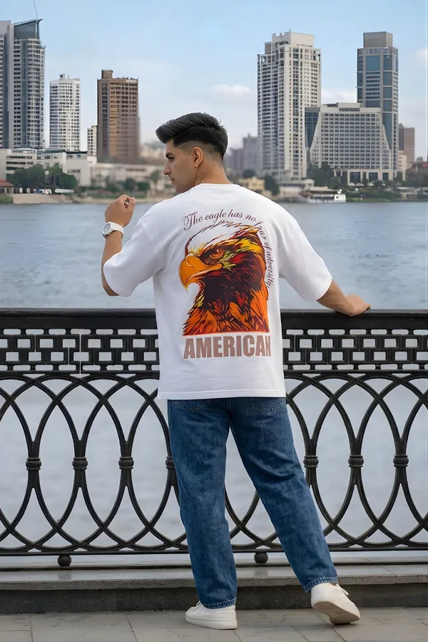 Hue_Nox_Men's_White_Eagle_Graphic_Oversized_T-Shirt