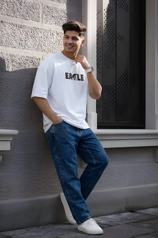 Hue_Nox_Men's_White_Eagle_Graphic_Oversized_T-Shirt