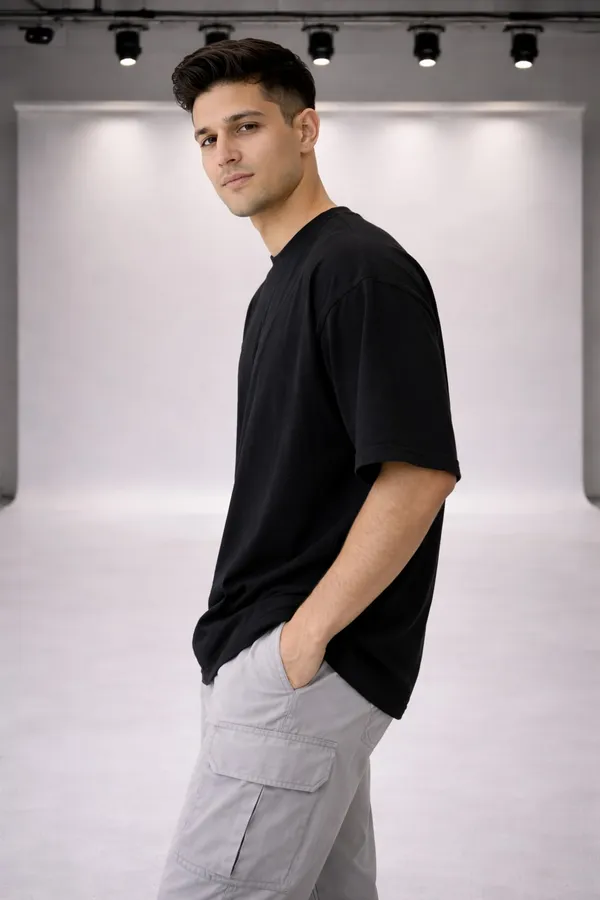 Hue_Nox_Men's_Black_Plain_Oversized_T-Shirt