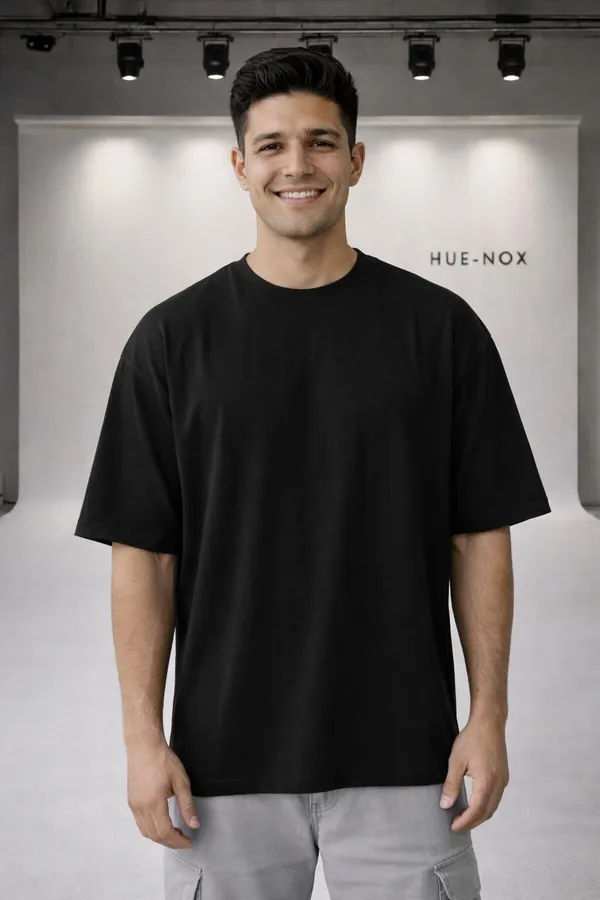 Hue_Nox_Men's_Black_Plain_Oversized_T-Shirt