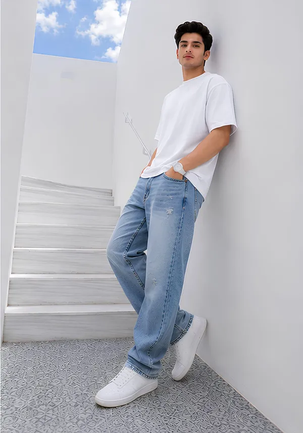 Hue_Nox_Men's_White_Plain_Oversized_T-Shirt