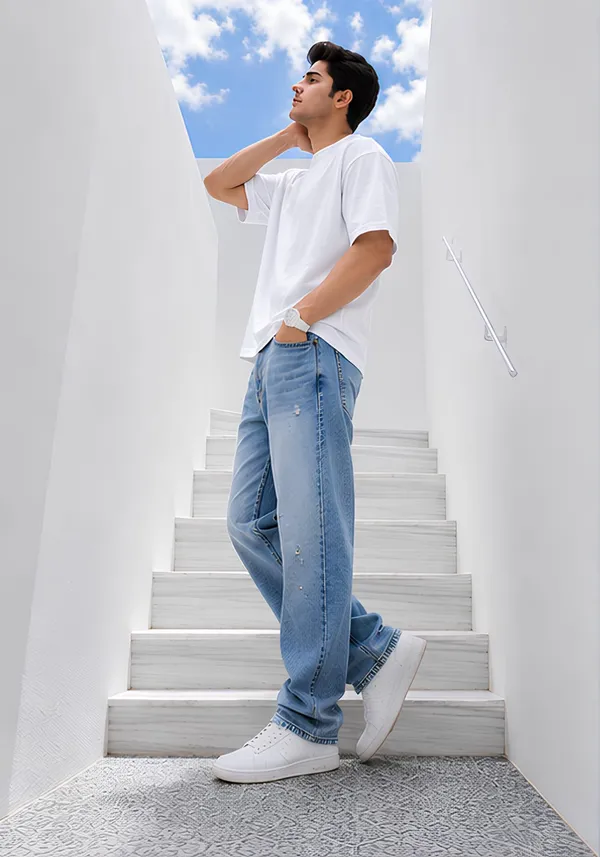 Hue_Nox_Men's_White_Plain_Oversized_T-Shirt