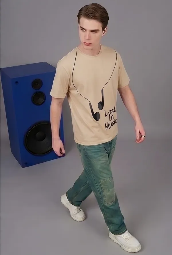 Hue_Nox_Men's_Beige_Lost_In_Music_Graphic_Regular_Fit_T-Shirt