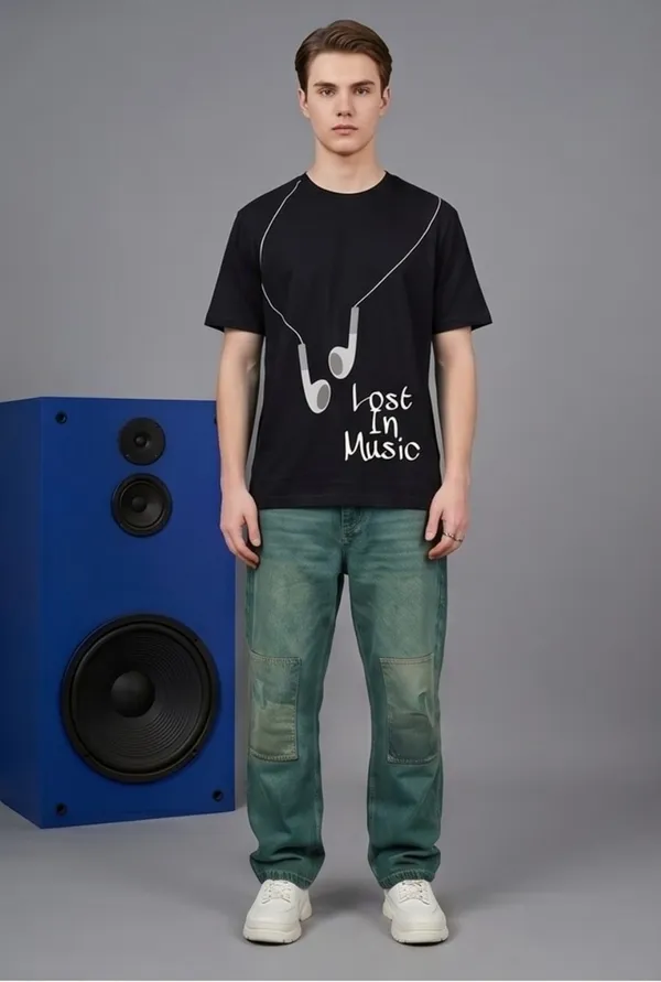 Hue_Nox_Men's_Black_Lost_In_Music_Graphic_Regular_Fit_T-Shirt