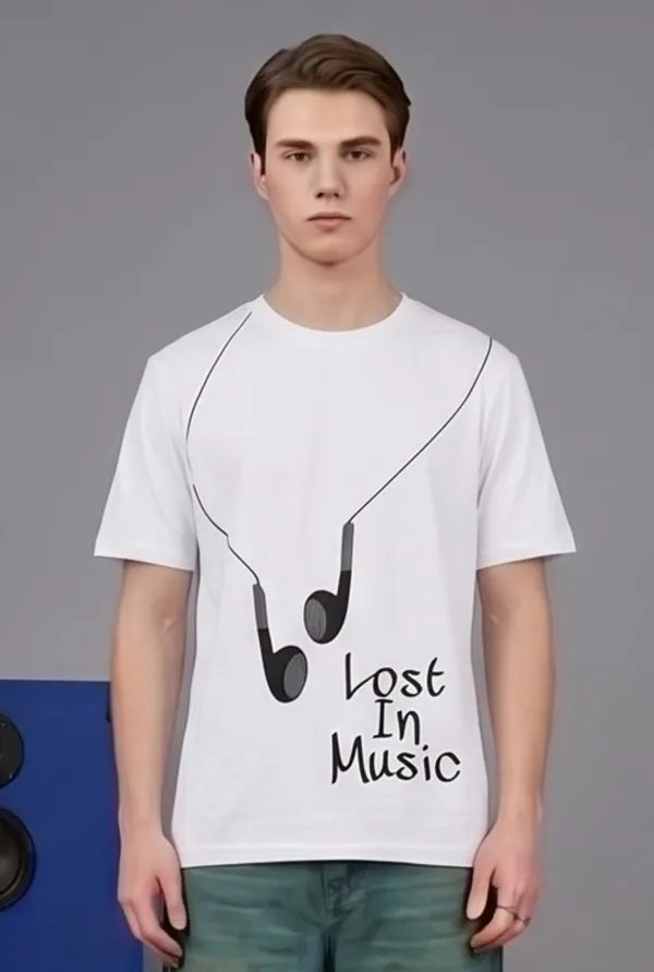 Hue_Nox_Men's_White_Lost_In_Music_Graphic_Regular_Fit_T-Shirt