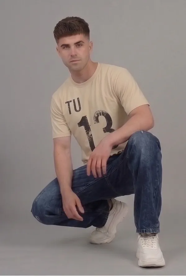 Hue_Nox_Men's_Beige_Tu_13_Dekh_Graphic_Regular_Fit_T-Shirt