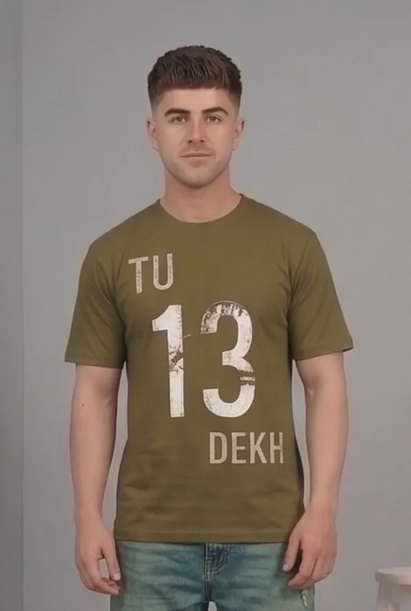Hue_Nox_Men's_Olive_Tu_13_Dekh_Graphic_Regular_Fit_T-Shirt