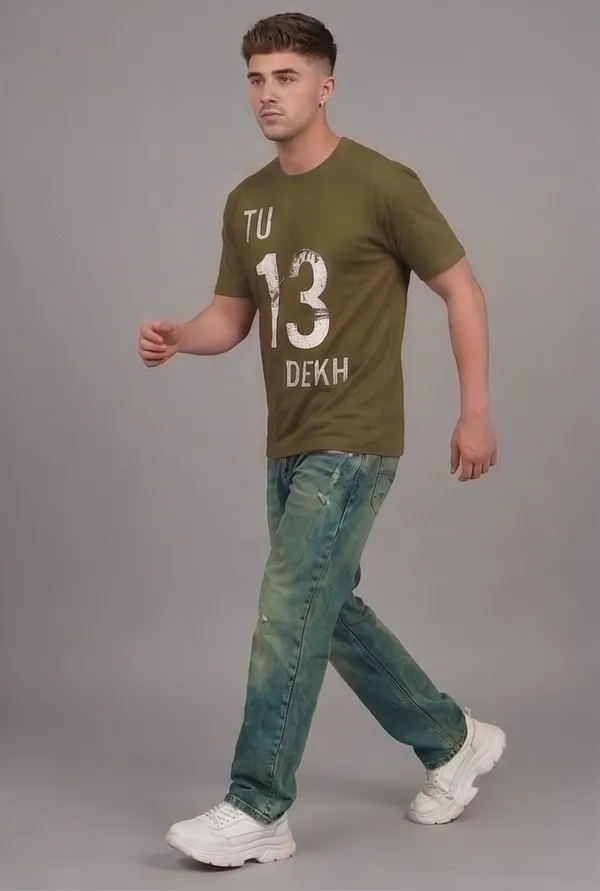 Hue_Nox_Men's_Olive_Tu_13_Dekh_Graphic_Regular_Fit_T-Shirt