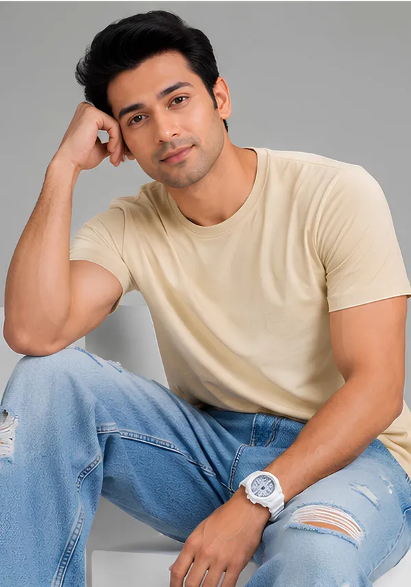 Hue_Nox_Men's_Beige_Plain_Regular_Fit_T-Shirt