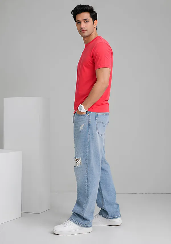Hue_Nox_Men's_Red_Plain_Regular_Fit_T-Shirt