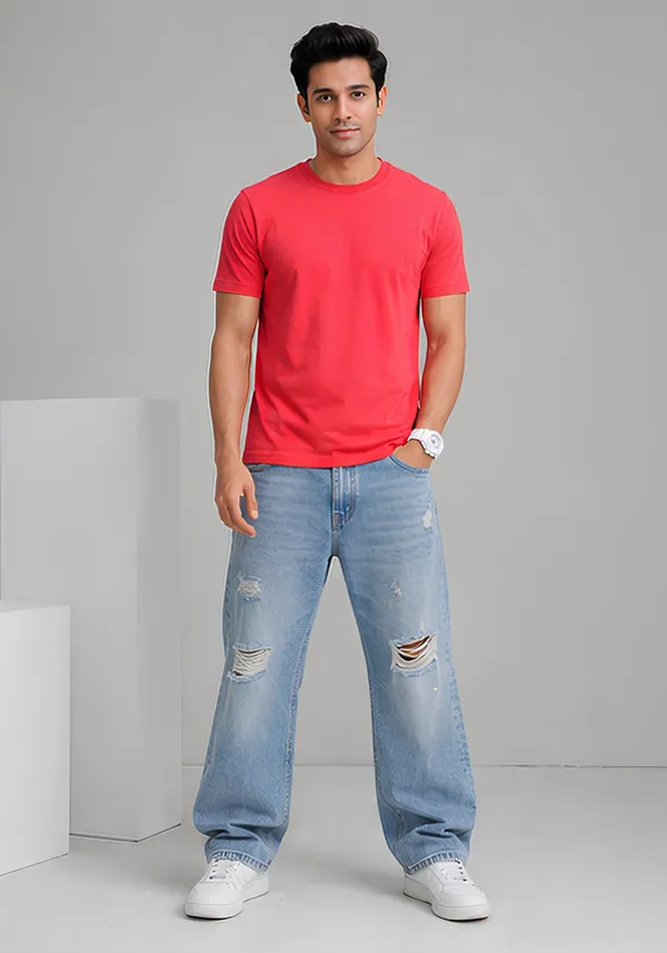 Hue_Nox_Men's_Red_Plain_Regular_Fit_T-Shirt