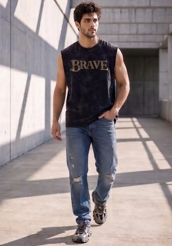 Hue_Nox_Men's_Black_Brave_Graphic_Oversized_Acid_Washed_Vest_Tank