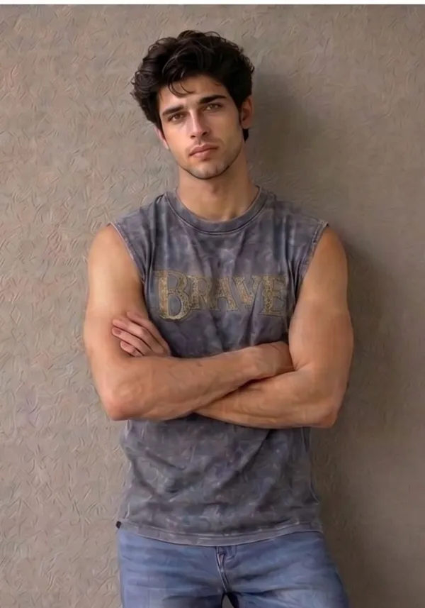 Hue_Nox_Men's_Grey_Brave_Graphic_Oversized_Acid_Washed_Vest_Tank