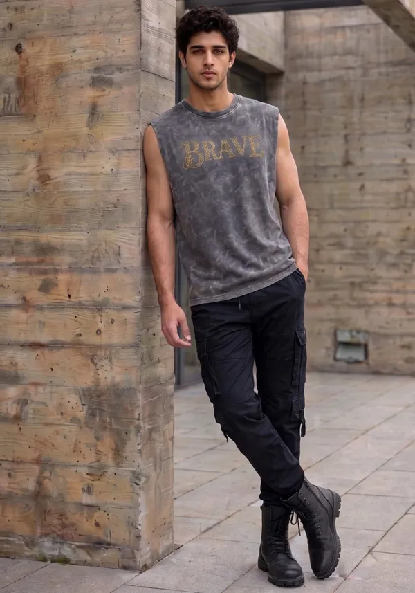Hue_Nox_Men's_Grey_Brave_Graphic_Oversized_Acid_Washed_Vest_Tank