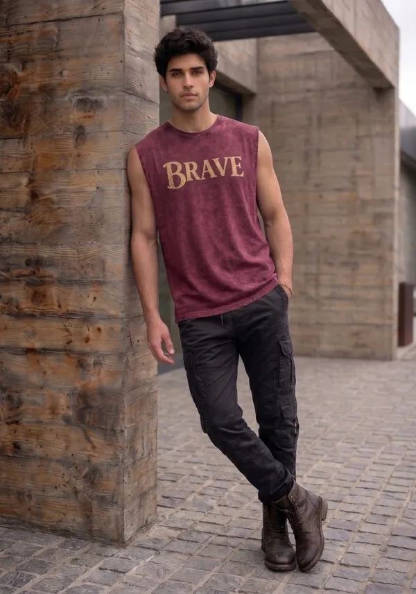 Hue_Nox_Men's_Maroon_Brave_Graphic_Oversized_Acid_Washed_Vest_Tank