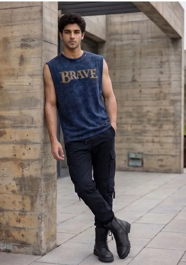 Hue_Nox_Men's_Navy_Brave_Graphic_Oversized_Acid_Washed_Vest_Tank