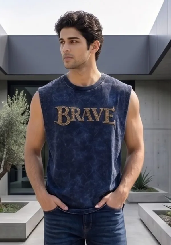 Hue_Nox_Men's_Navy_Brave_Graphic_Oversized_Acid_Washed_Vest_Tank