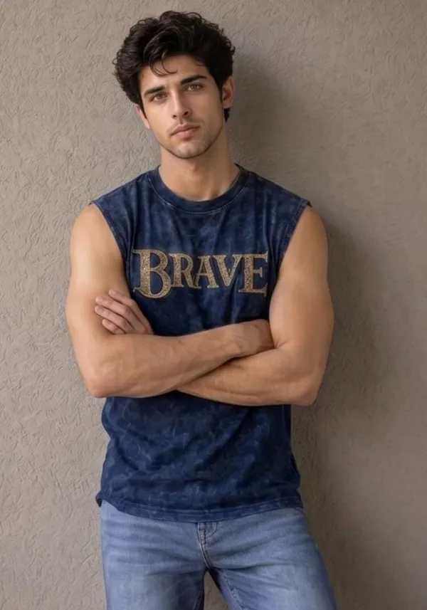 Hue_Nox_Men's_Navy_Brave_Graphic_Oversized_Acid_Washed_Vest_Tank
