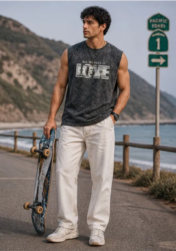 Hue_Nox_Men's_Charcoal_Dollar_Love_Graphic_Oversized_Acid_Washed_Vest_Tank
