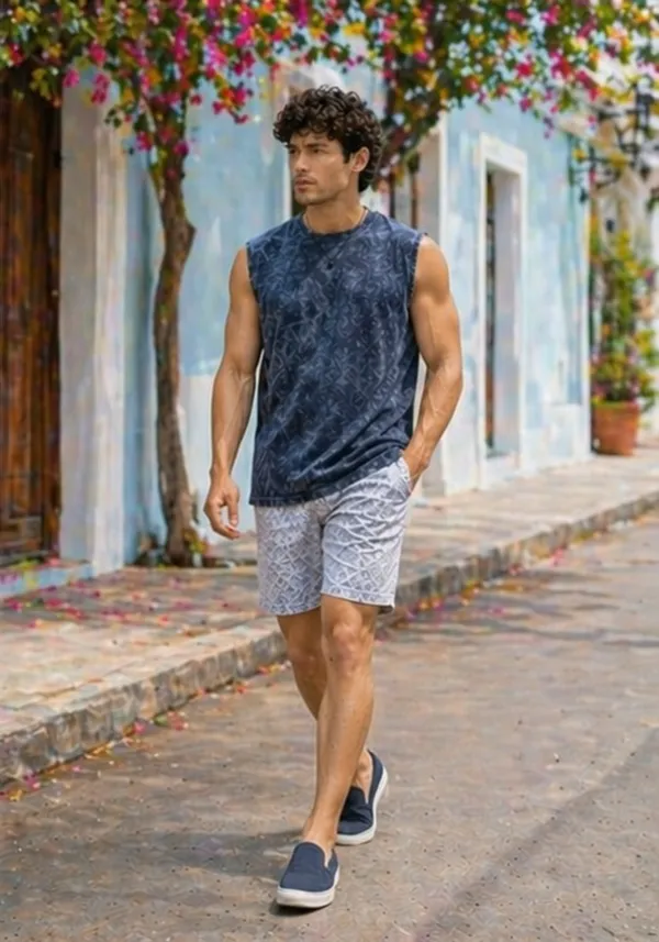 Hue_Nox_Men's_Navy_Plain_Oversized_Acid_Washed_Vest_Tank