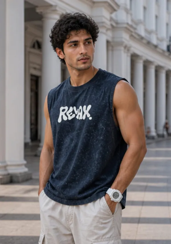 Hue_Nox_Men's_Navy_Relax_Graphic_Oversized_Acid_Washed_Vest_Tank
