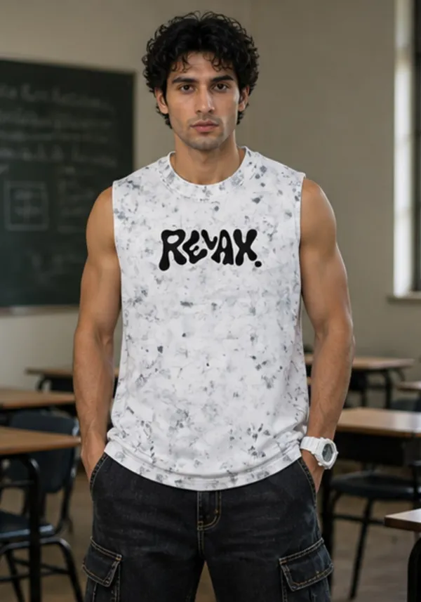 Hue_Nox_Men's_White_Relax_Graphic_Oversized_Acid_Washed_Vest_Tank