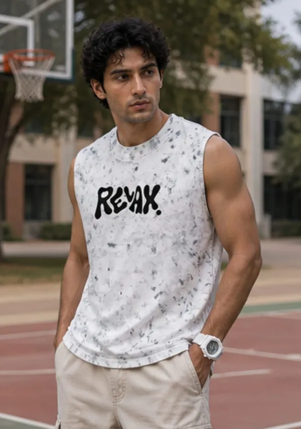 Hue_Nox_Men's_White_Relax_Graphic_Oversized_Acid_Washed_Vest_Tank