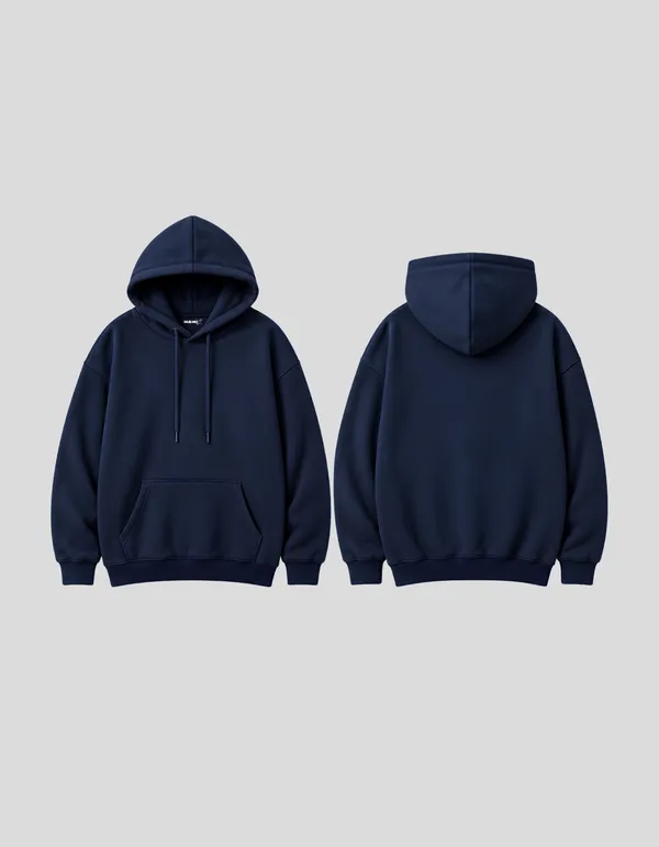 Hue_Nox_Women's_Navy_Solid_Drop-Shoulder_Hoodie