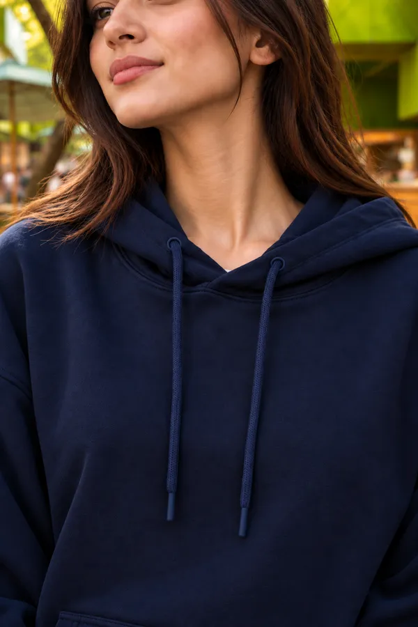 Hue_Nox_Women's_Navy_Solid_Drop-Shoulder_Hoodie