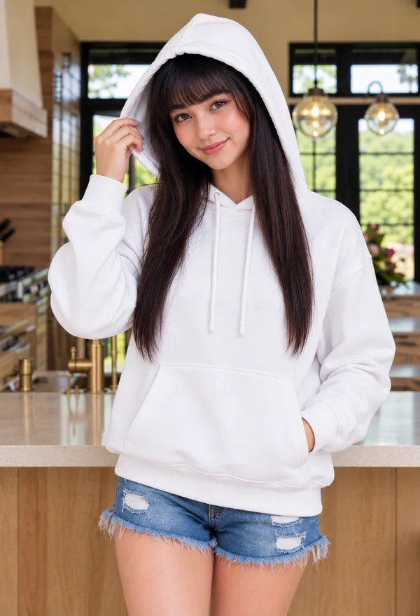 Hue_Nox_Women's_White_Solid_Drop-Shoulder_Hoodie