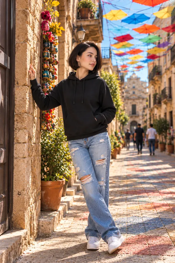 Hue_Nox_Women's_Black_Solid_Regular_Fit_Hoodie