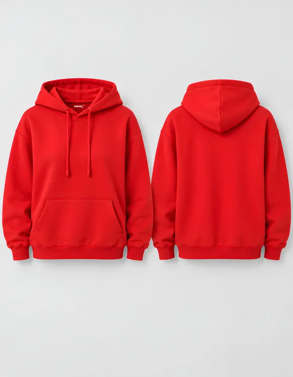 Hue_Nox_Women's_Red_Solid_Regular_Fit_Hoodie