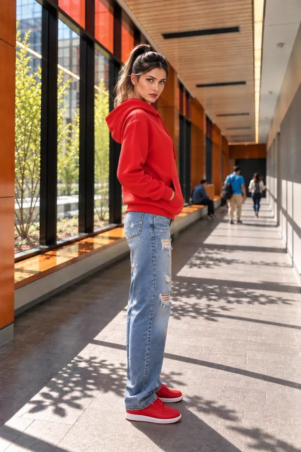 Hue_Nox_Women's_Red_Solid_Regular_Fit_Hoodie