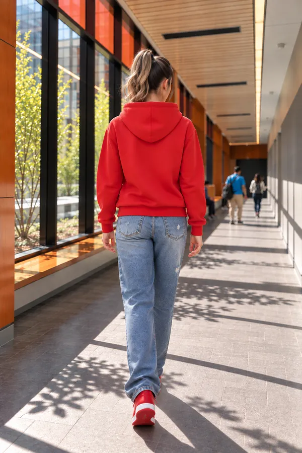 Hue_Nox_Women's_Red_Solid_Regular_Fit_Hoodie
