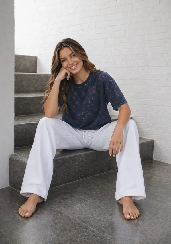 Hue_Nox_Women's_Navy_Plain_Oversized_Acid_Washed_T-Shirt