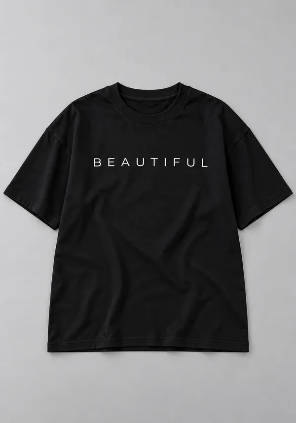 Hue_Nox_Women's_Black_Beautiful_Typography_Oversized_T-Shirt