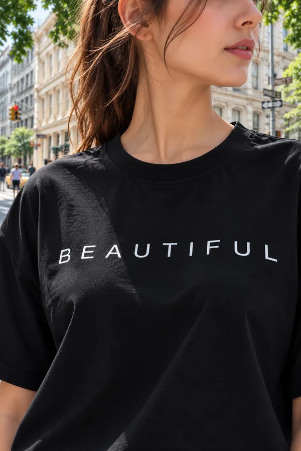Hue_Nox_Women's_Black_Beautiful_Typography_Oversized_T-Shirt